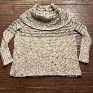 Free People Engineered Stripe Cowl Neck Sweater Size M
